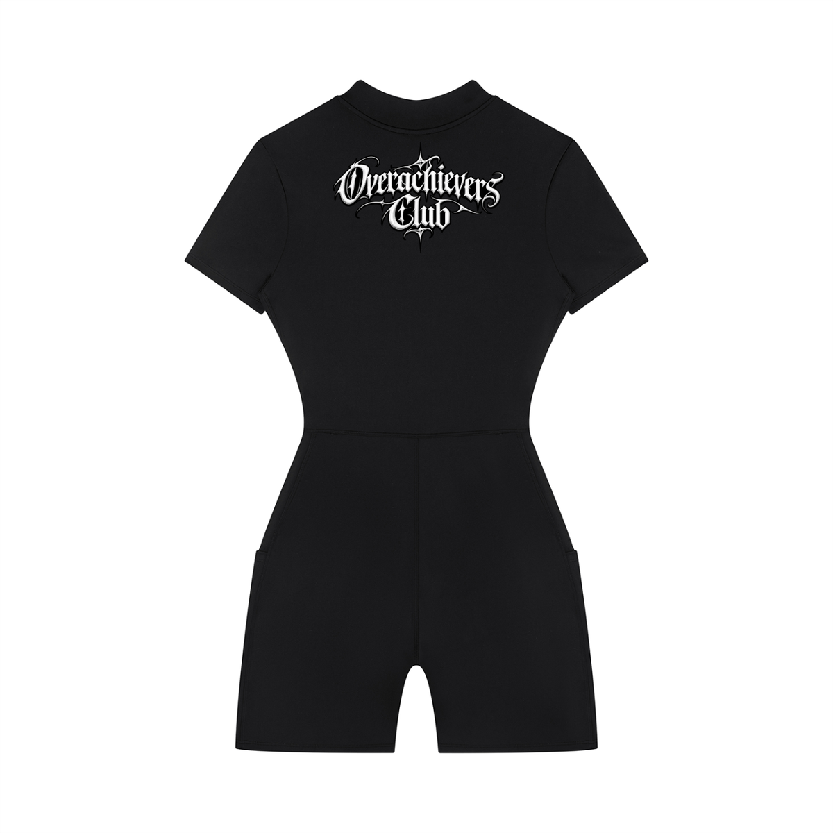 Overachievers Club' Women's Quarter-Zip Short Sleeve Romper