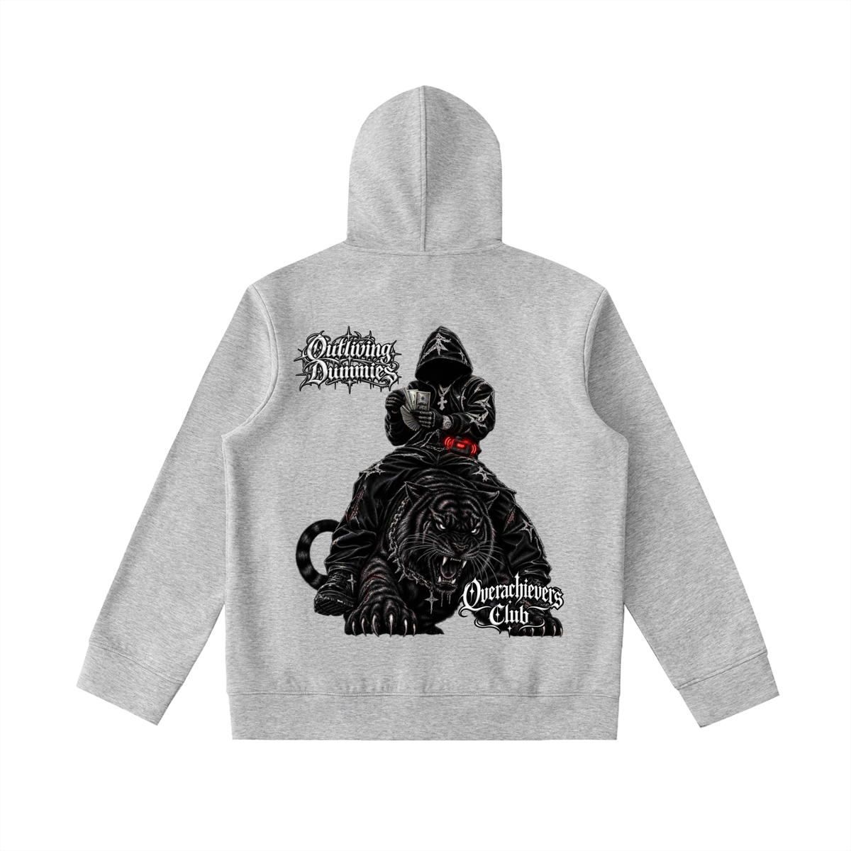Overachievers Club' High Neck  Zip-Up Hoodie, Sweatpant & Sweatshirt Fit