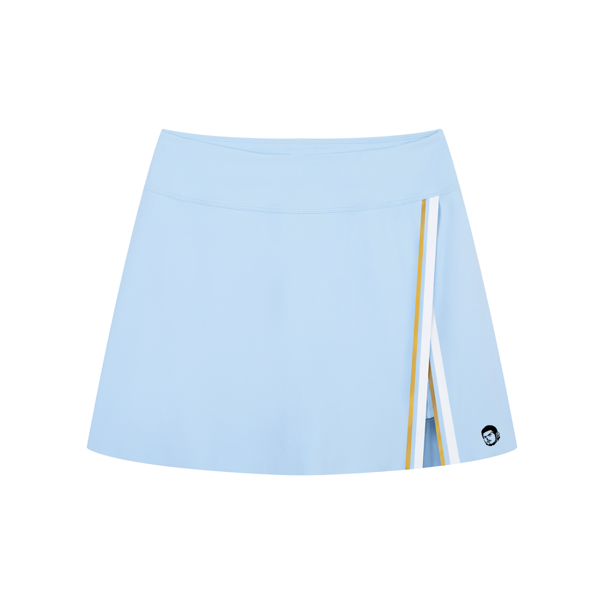 Women's A-Line Contrast Panel Slit Skirt & Polo T-Shirt