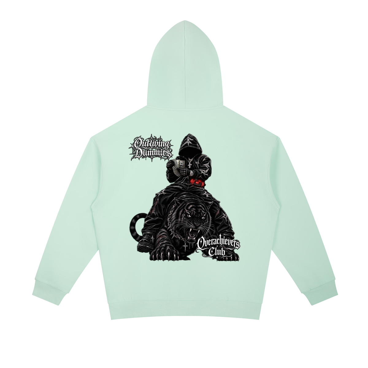 Overachievers Club' High Neck  Zip-Up Hoodie, Sweatpant & Sweatshirt Fit