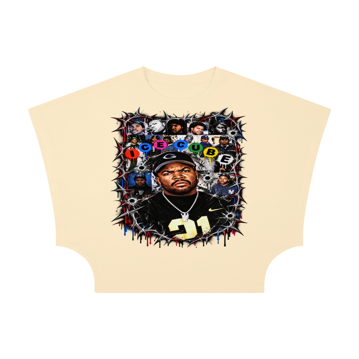 Ice Cube' Women's Cropped Dolman T-Shirt