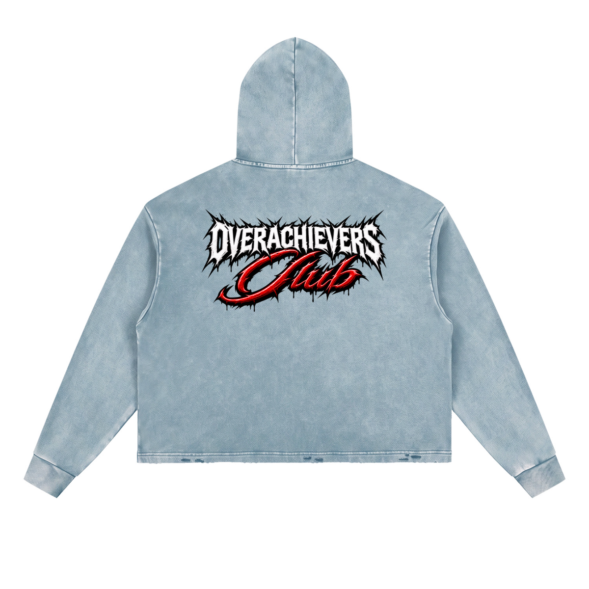 Nas' Vintage Washed Frayed-Hem Hoodie