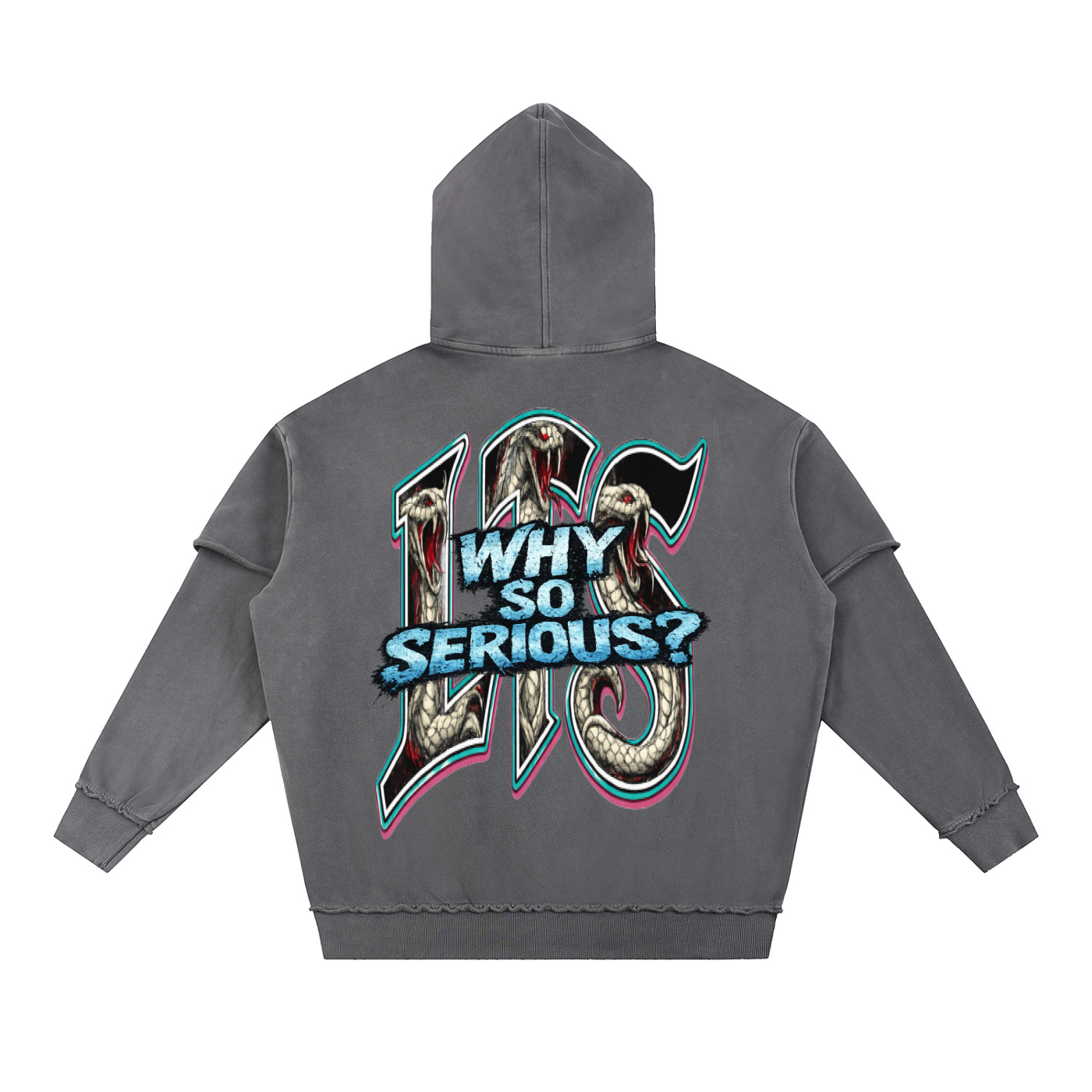 Snow Washed Raw Edge Double Layered Hoodie