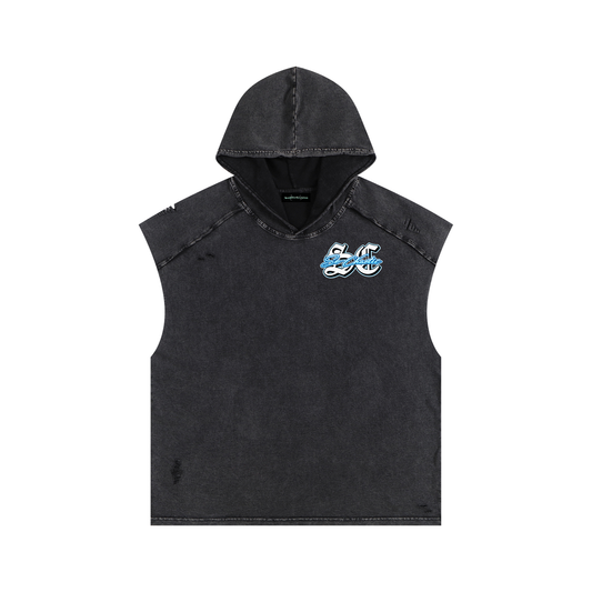SoChaotic' Snow Washed Hooded Tank Top Fit
