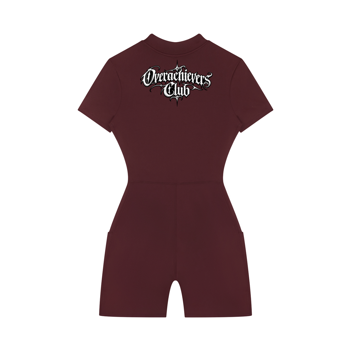 Overachievers Club' Women's Quarter-Zip Short Sleeve Romper