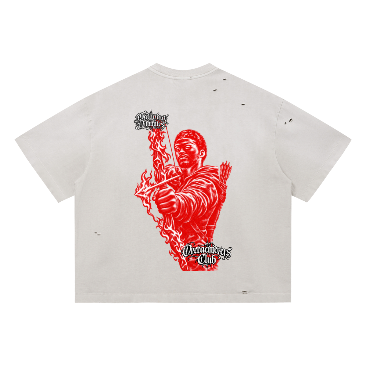 Overachievers Club' Sun Fade Distressed Shorts & T-Shirt