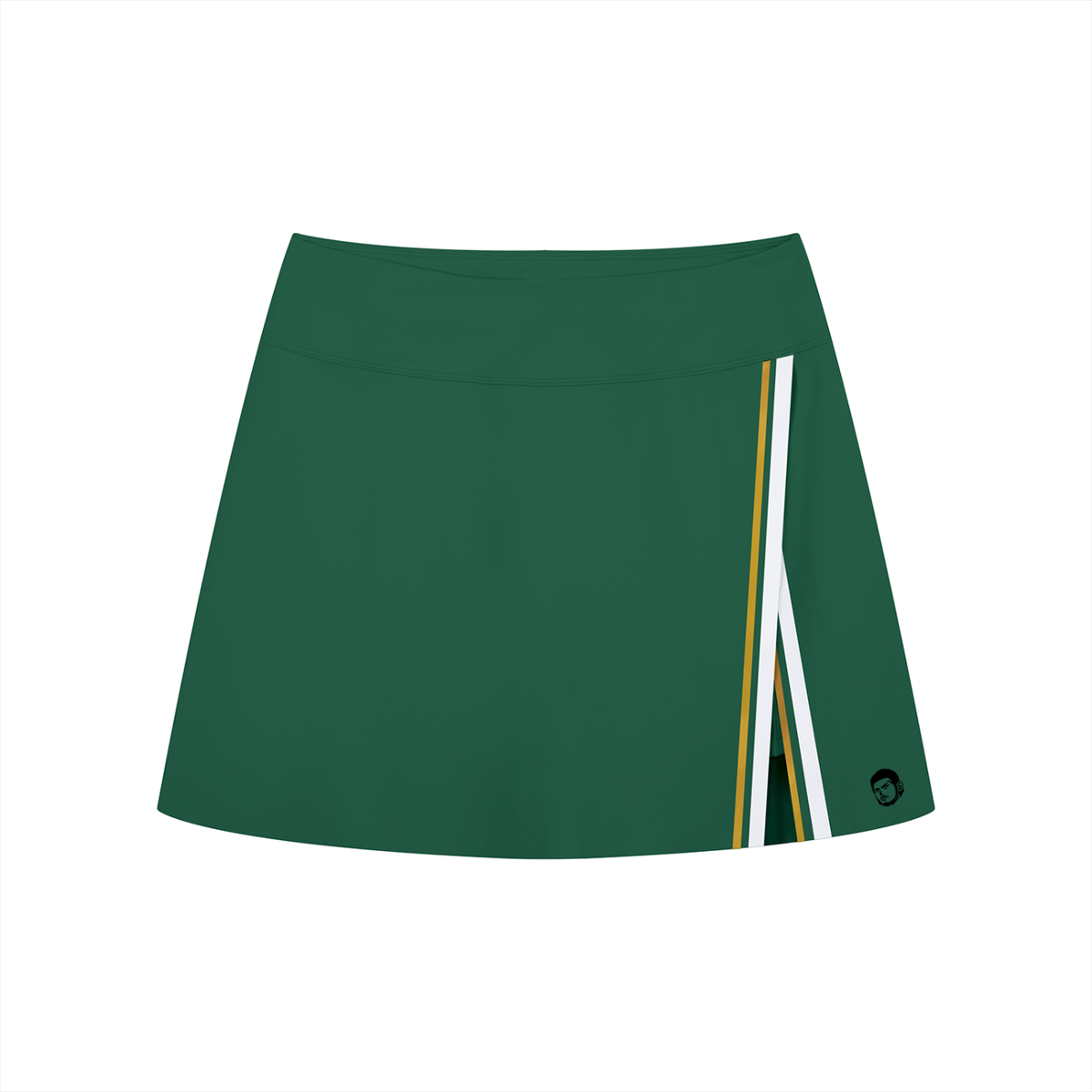 Women's A-Line Contrast Panel Slit Skirt & Polo T-Shirt