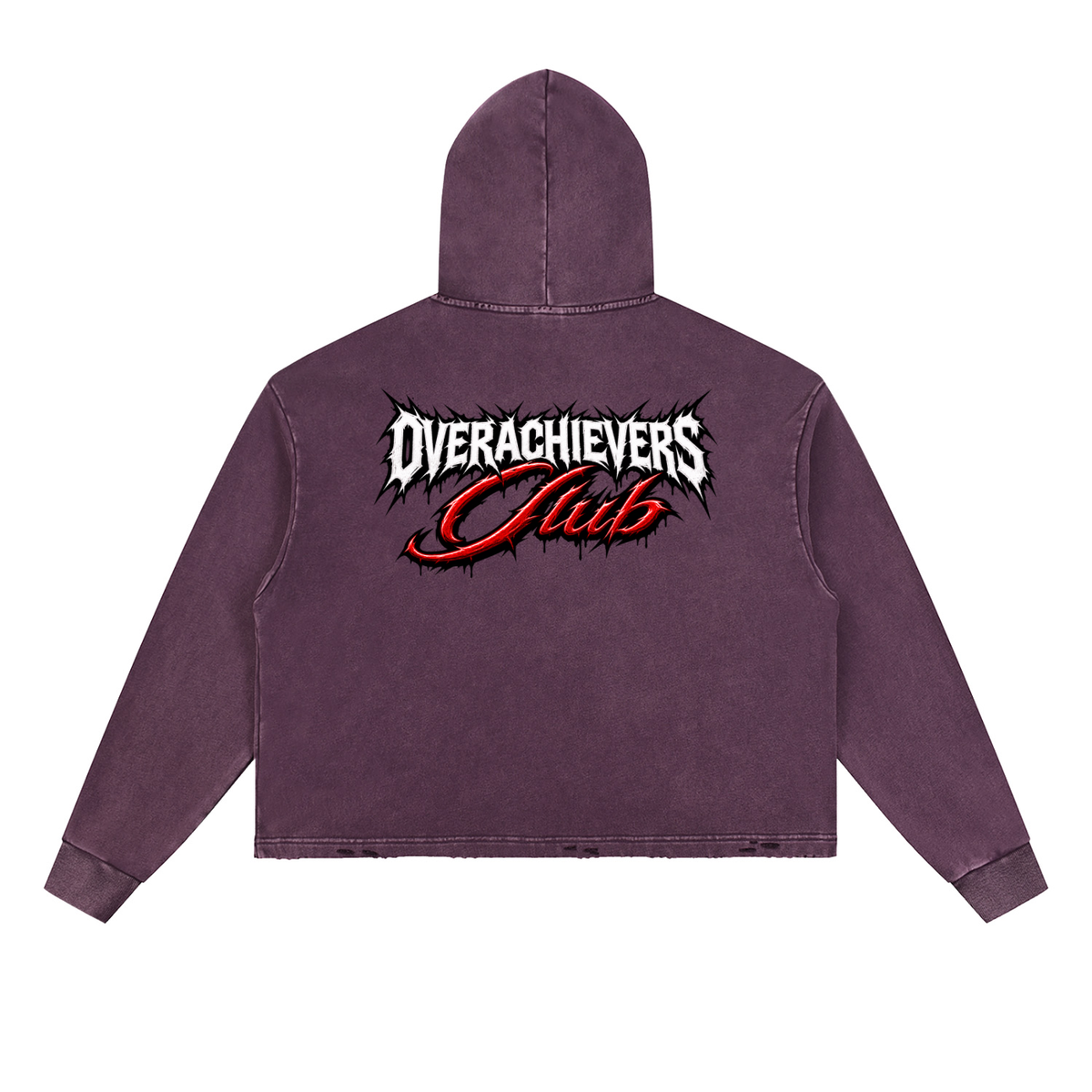 Nas' Vintage Washed Frayed-Hem Hoodie