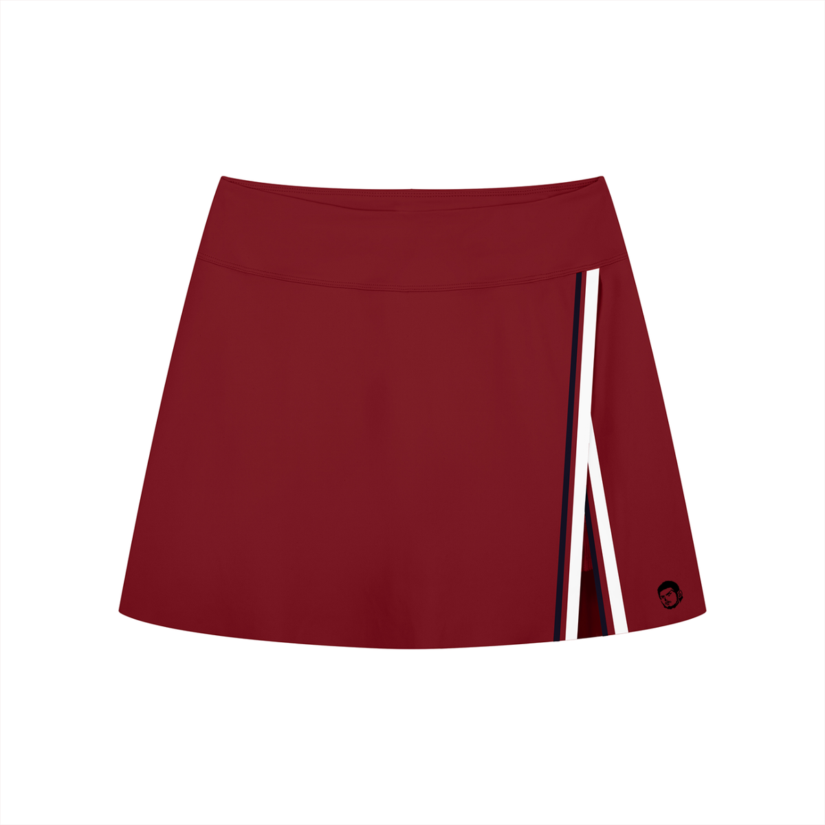 Women's A-Line Contrast Panel Slit Skirt & Polo T-Shirt
