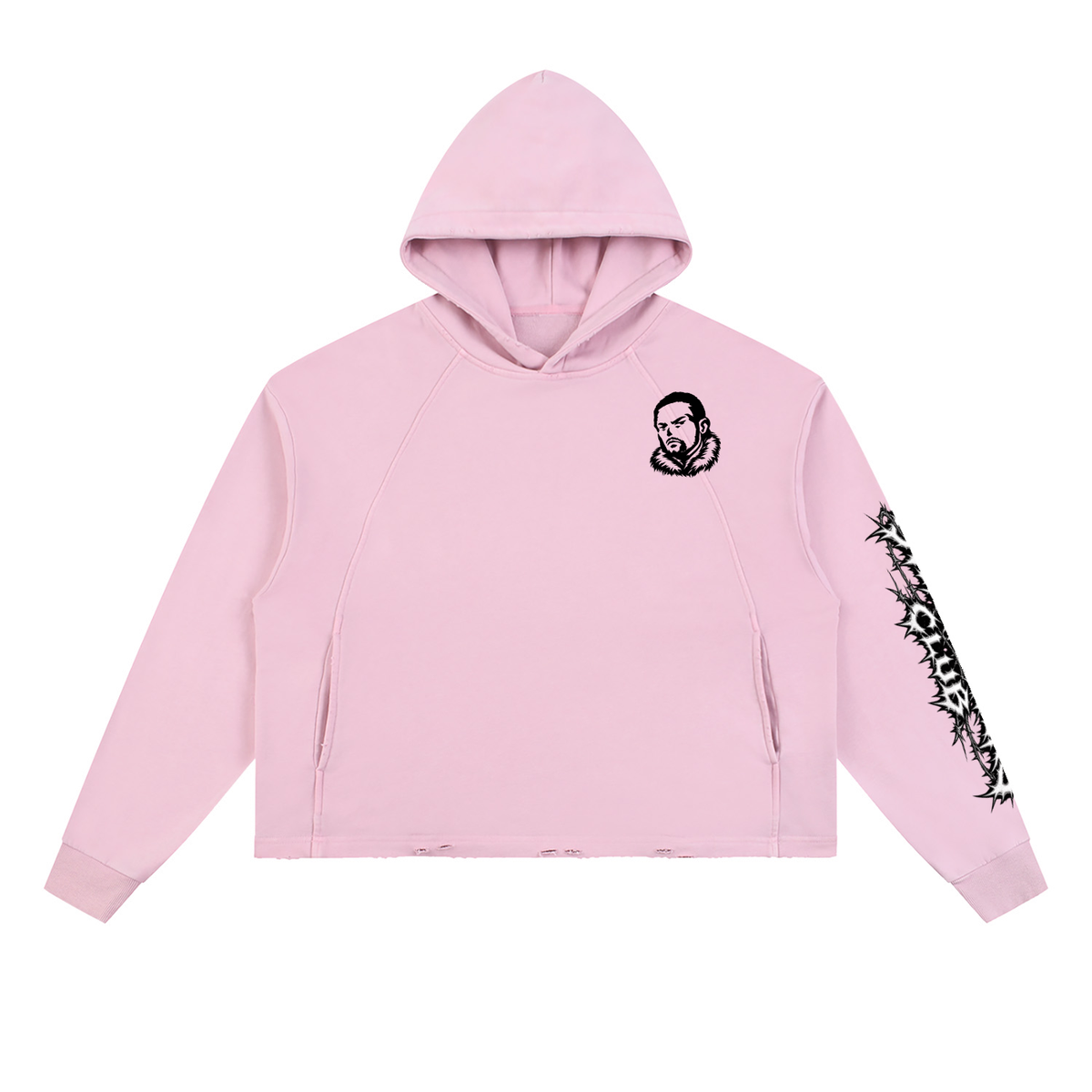 Overachievers Club' Vintage Washed Frayed-Hem Hoodie