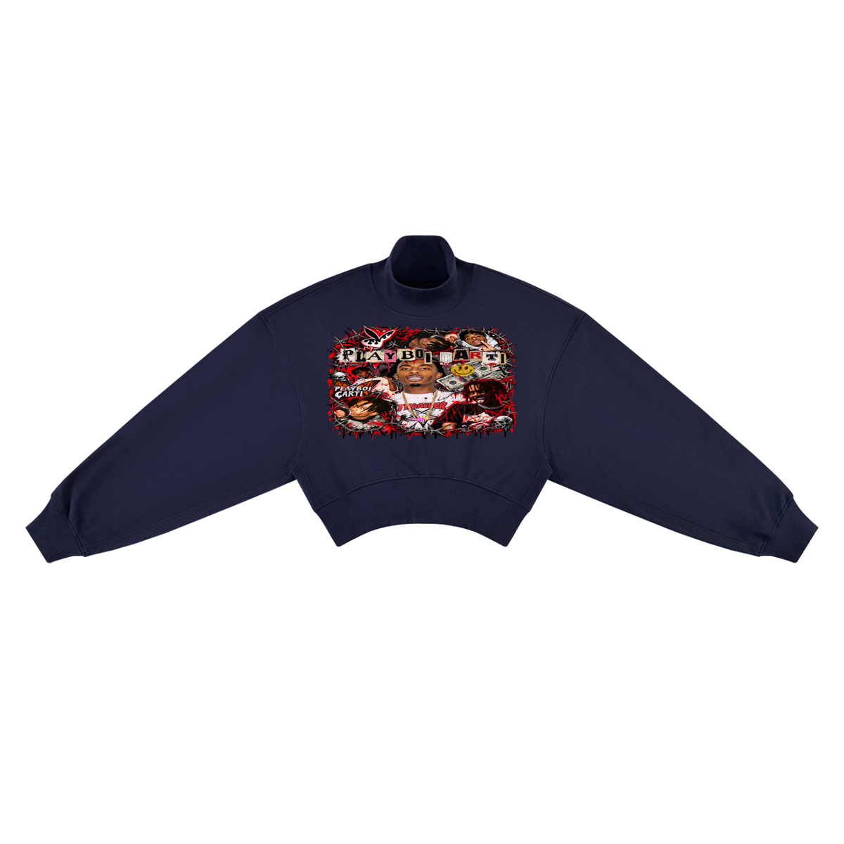 Sudadera corta de cuello alto para mujer Carti