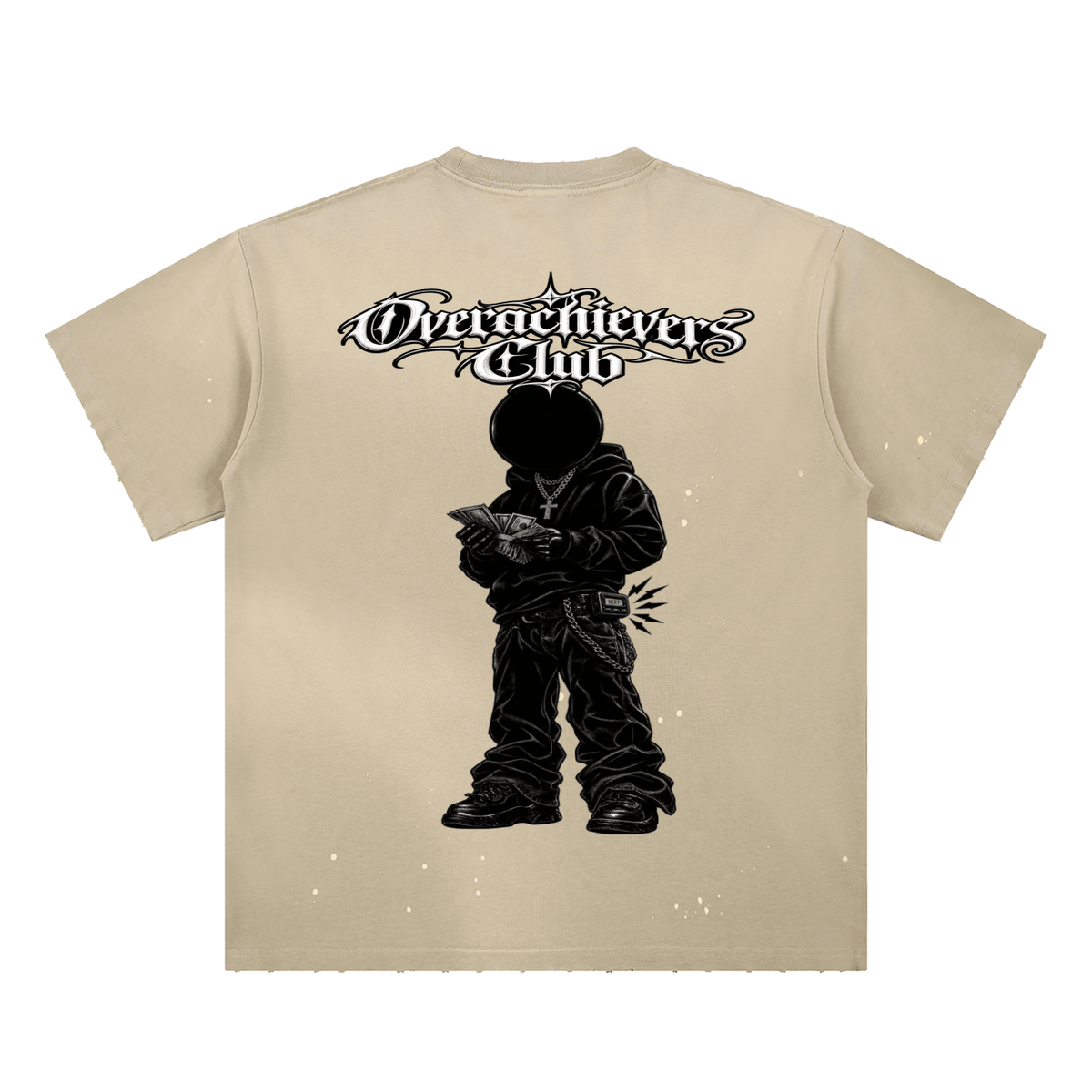 Overachievers Club' Hand-Frayed Sunfade Paint Splatter T-Shirt - ImThatSerious