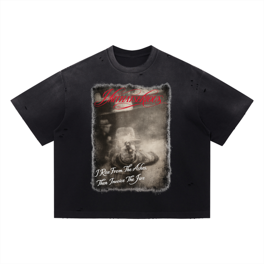 Vintage Washed Distressed Boxy Oversized T-Shirt