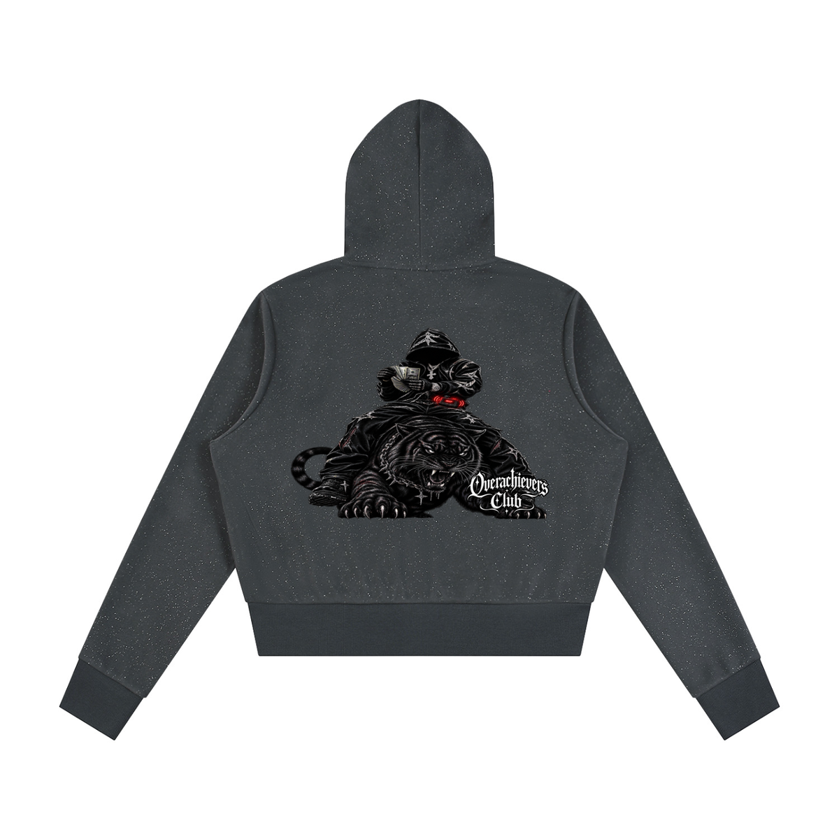 Overachievers Club' Women's Sparkles Fleece Full Zip Hoodie