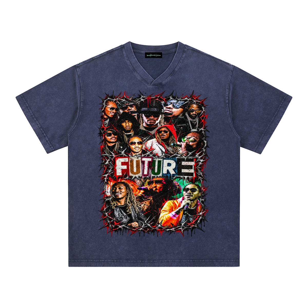 Future' Snow Washed V-Neck T-Shirt