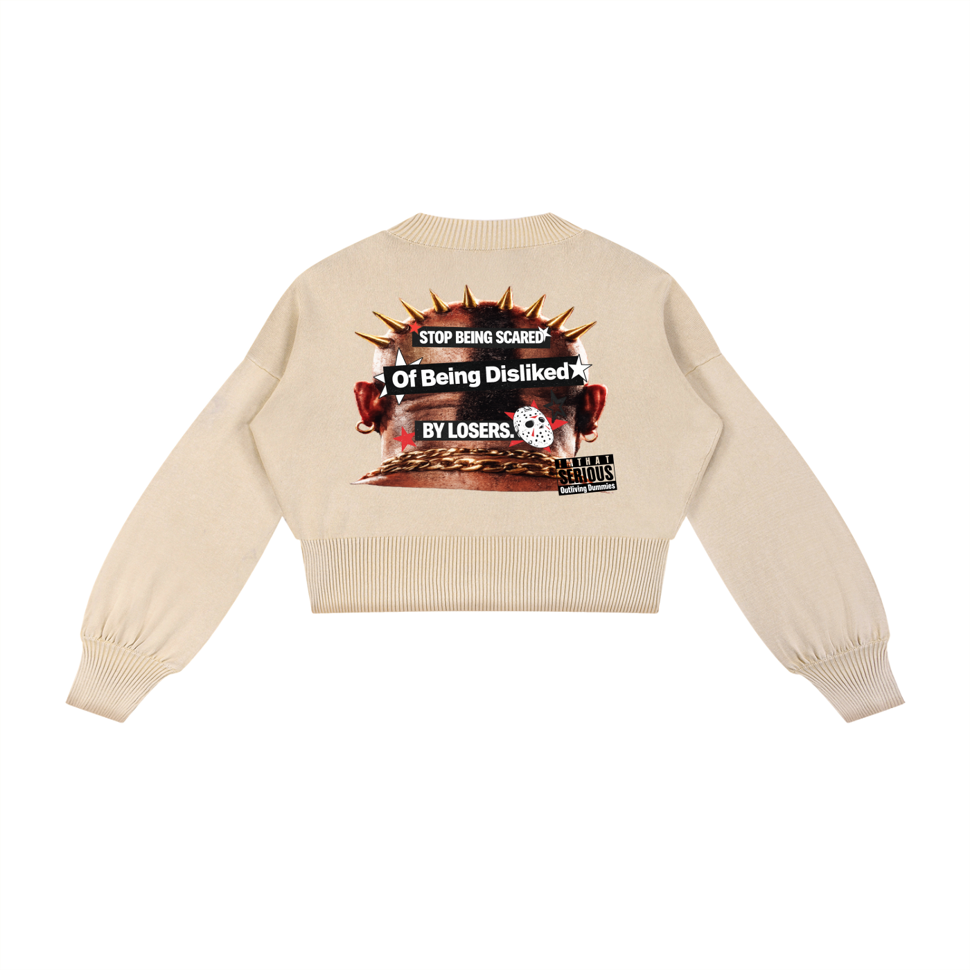 Mineral Wash Balloon Sleeve Cropped Sweater