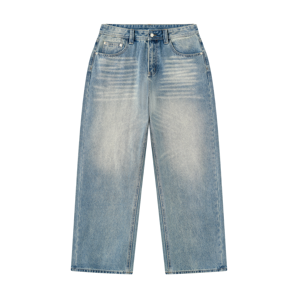 Jeans de mezclilla con lavado vintage para hombre