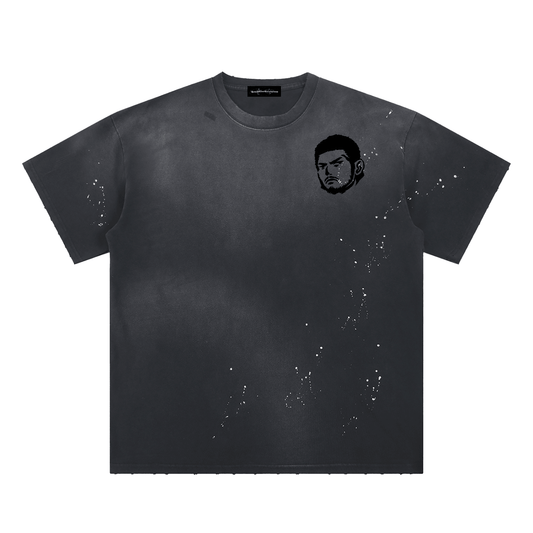 Overachievers Club' Hand-Frayed Sunfade Paint Splatter T-Shirt - ImThatSerious