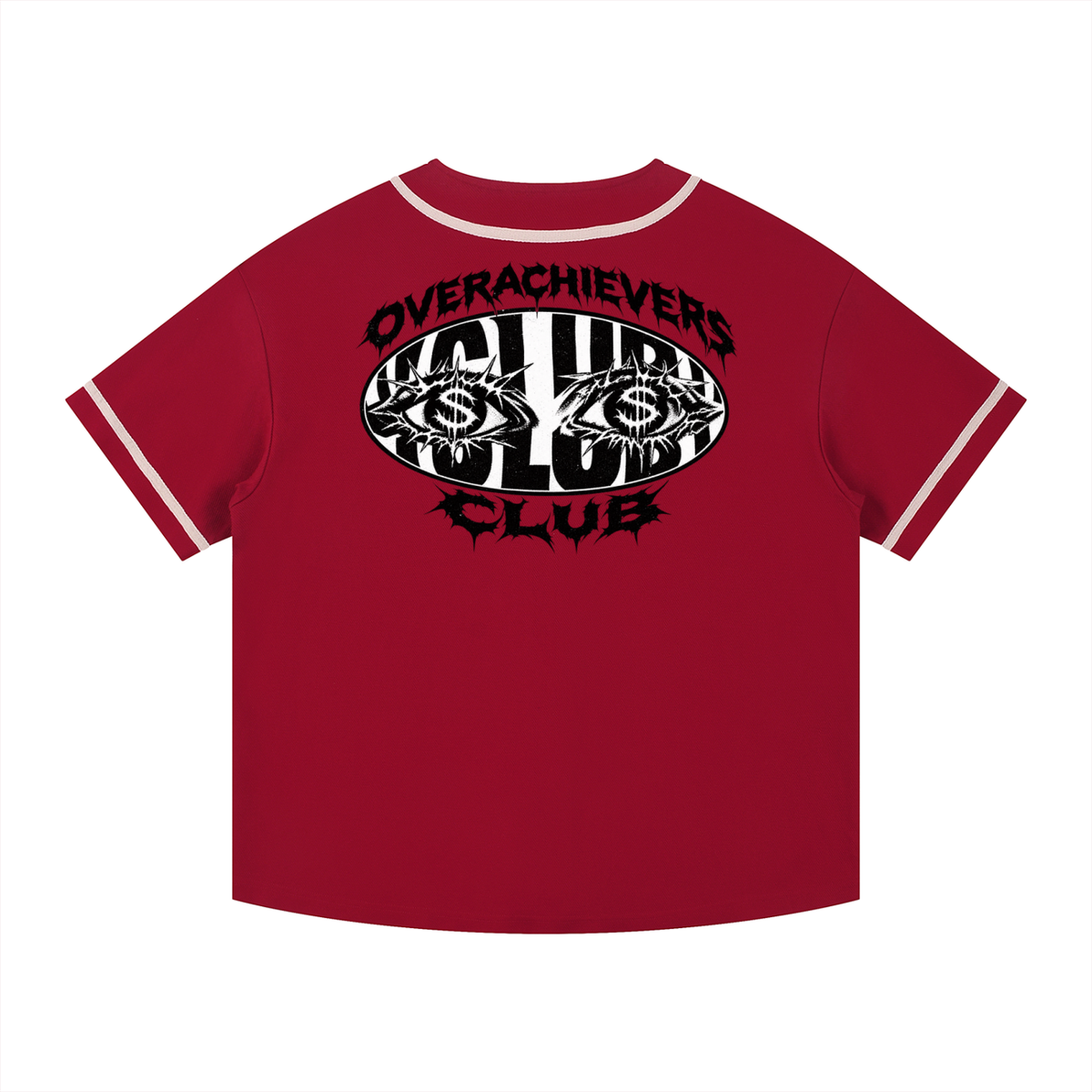 Overachievers Club' Contrast Piped Button-Up Jersey