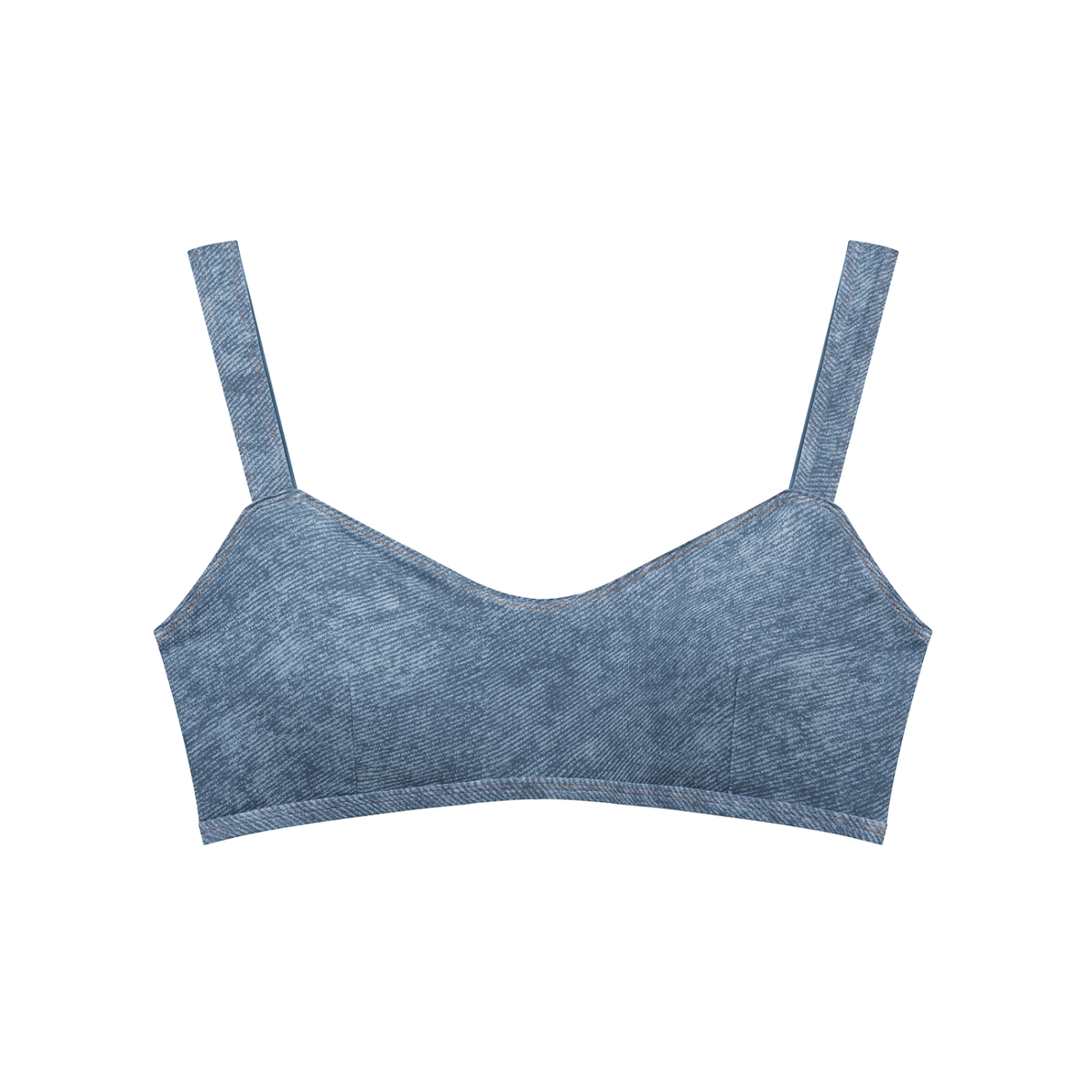 Women's Faux Denim Sports Bra & Zip-Fly Leggings Fit