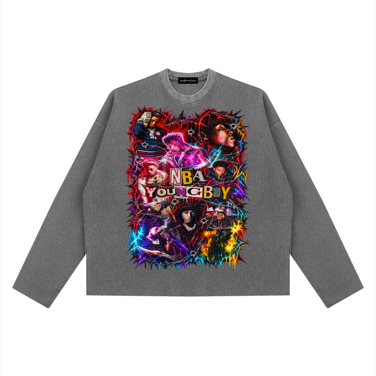 Youngboy' Vintage Wash Boxy Waffle Long Sleeve T-Shirt