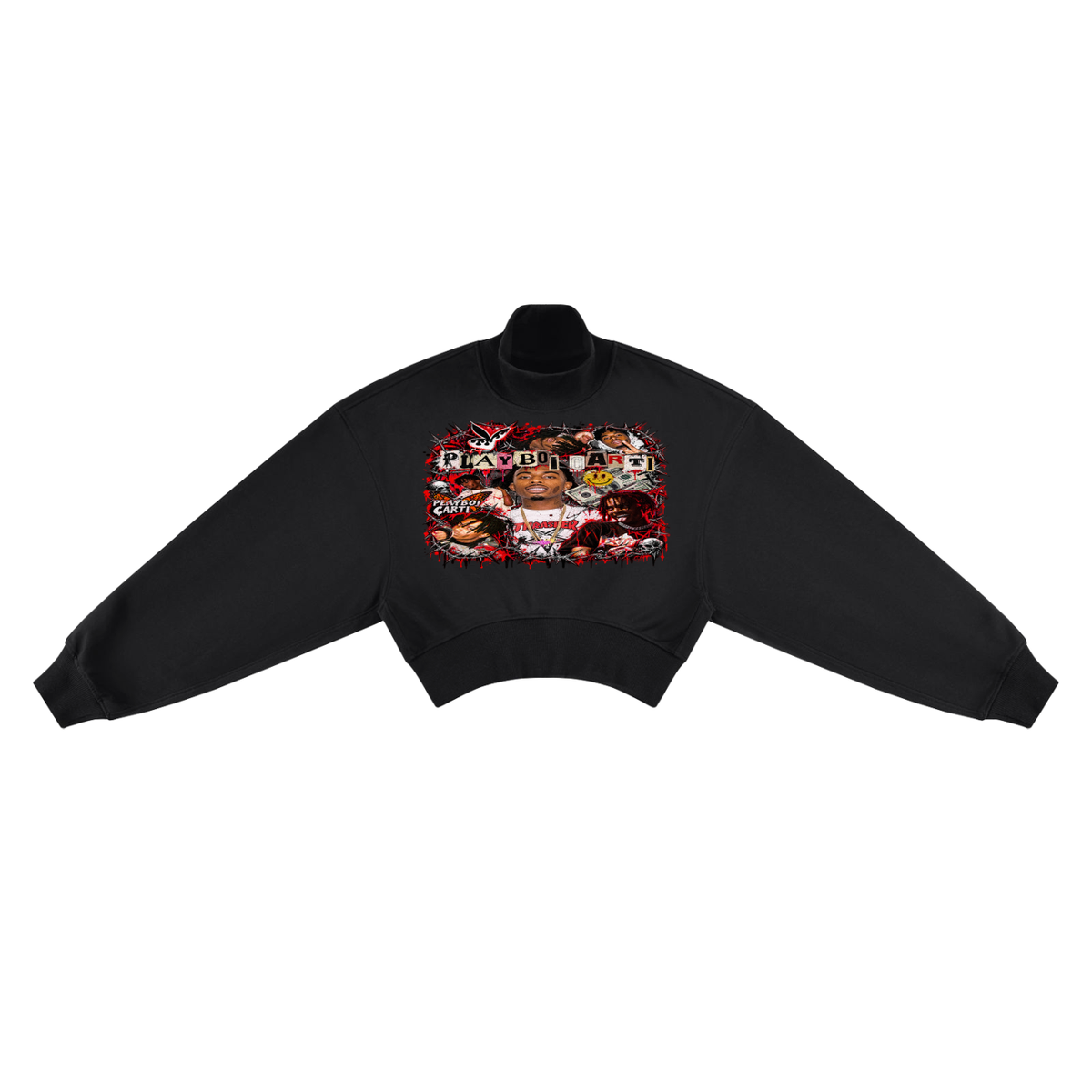 Sudadera corta de cuello alto para mujer Carti