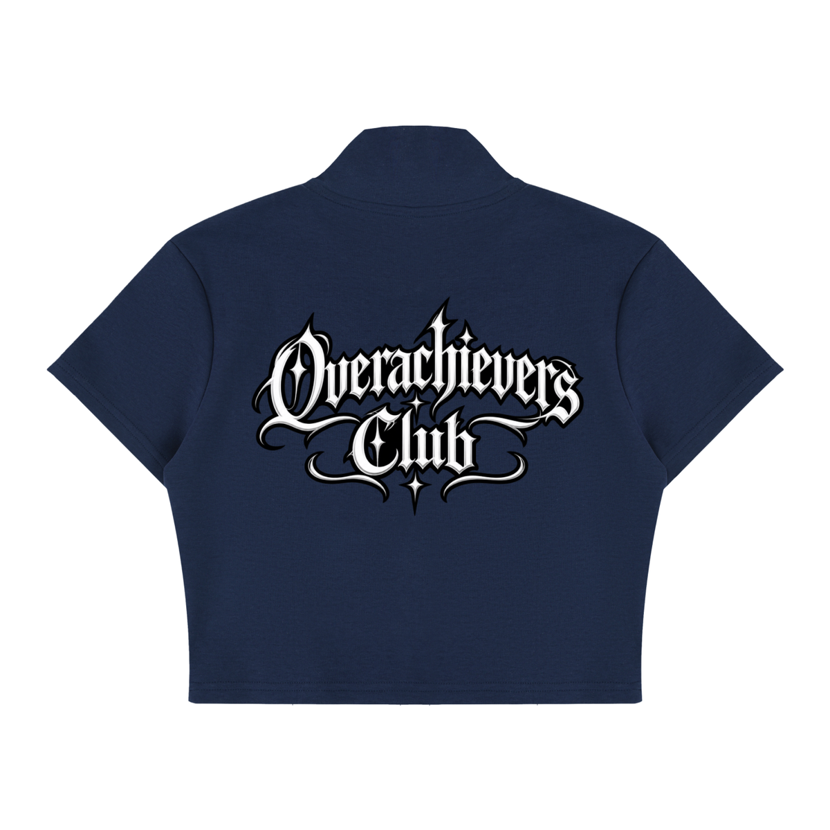 Overachievers Club' Women's Cropped Full Zip Short Sleeve T-Shirt