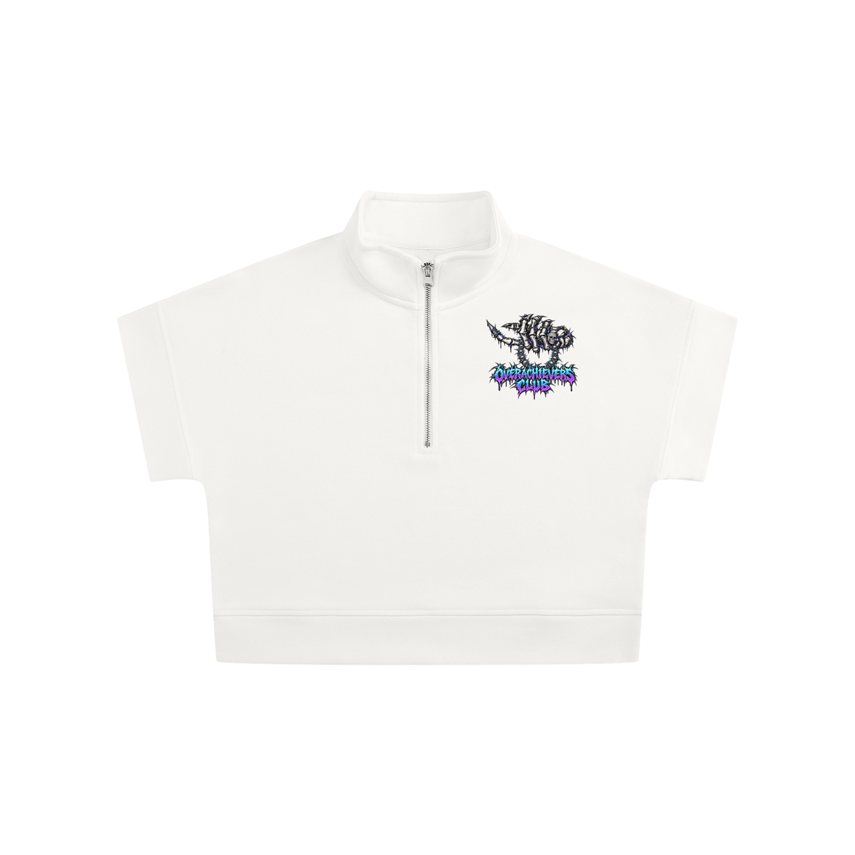 Overachievers Club' Women's Quarter Zip Crop Sweatshirt