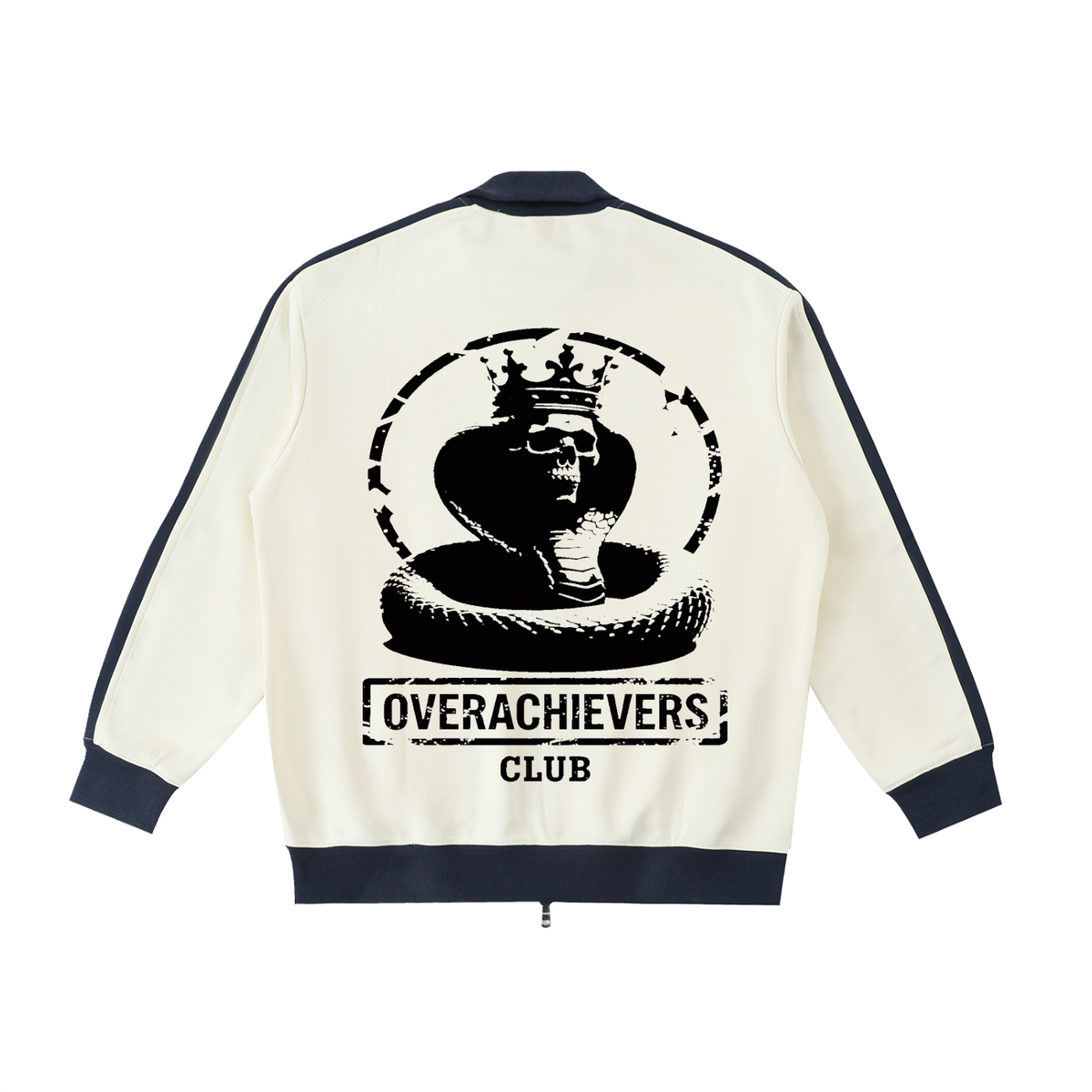 Overachievers Club' Contrast Trim Stand Collar Jacket & Sweatpant