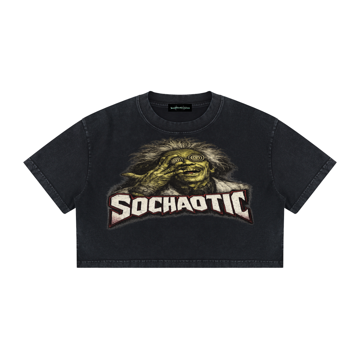 SoChaotic’ Women's Mineral Wash Crop T-Shirt