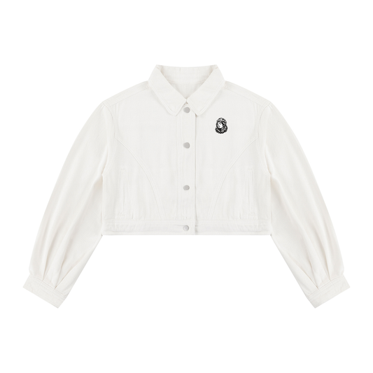 Overachievers Club' Women’s Crop Denim Jacket
