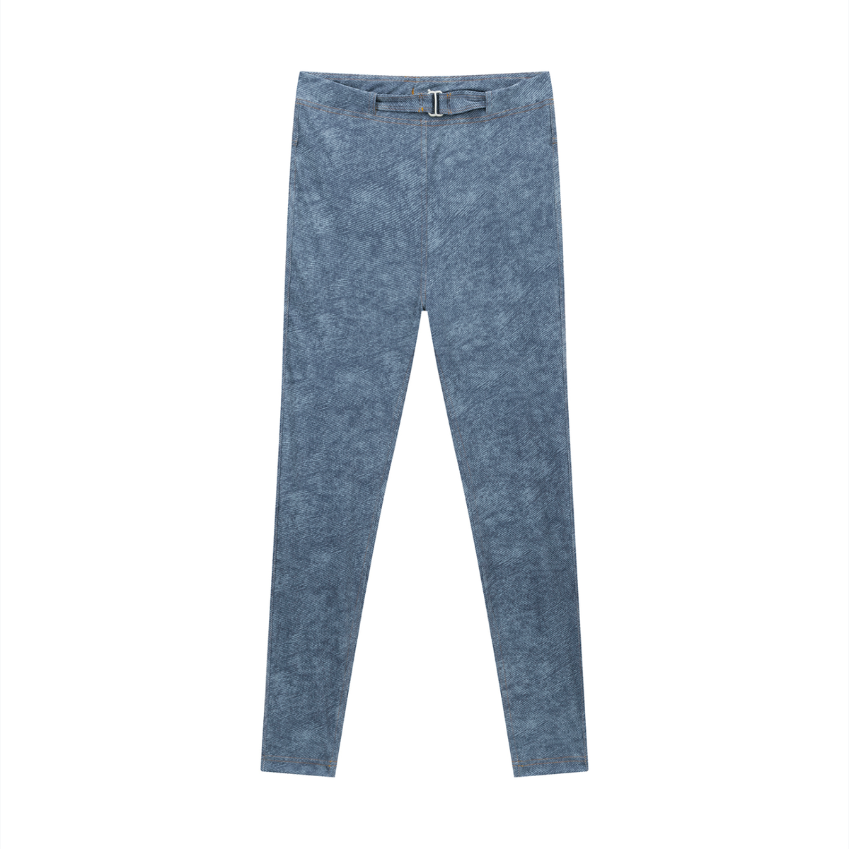 Women's Faux Denim Sports Bra & Zip-Fly Leggings Fit